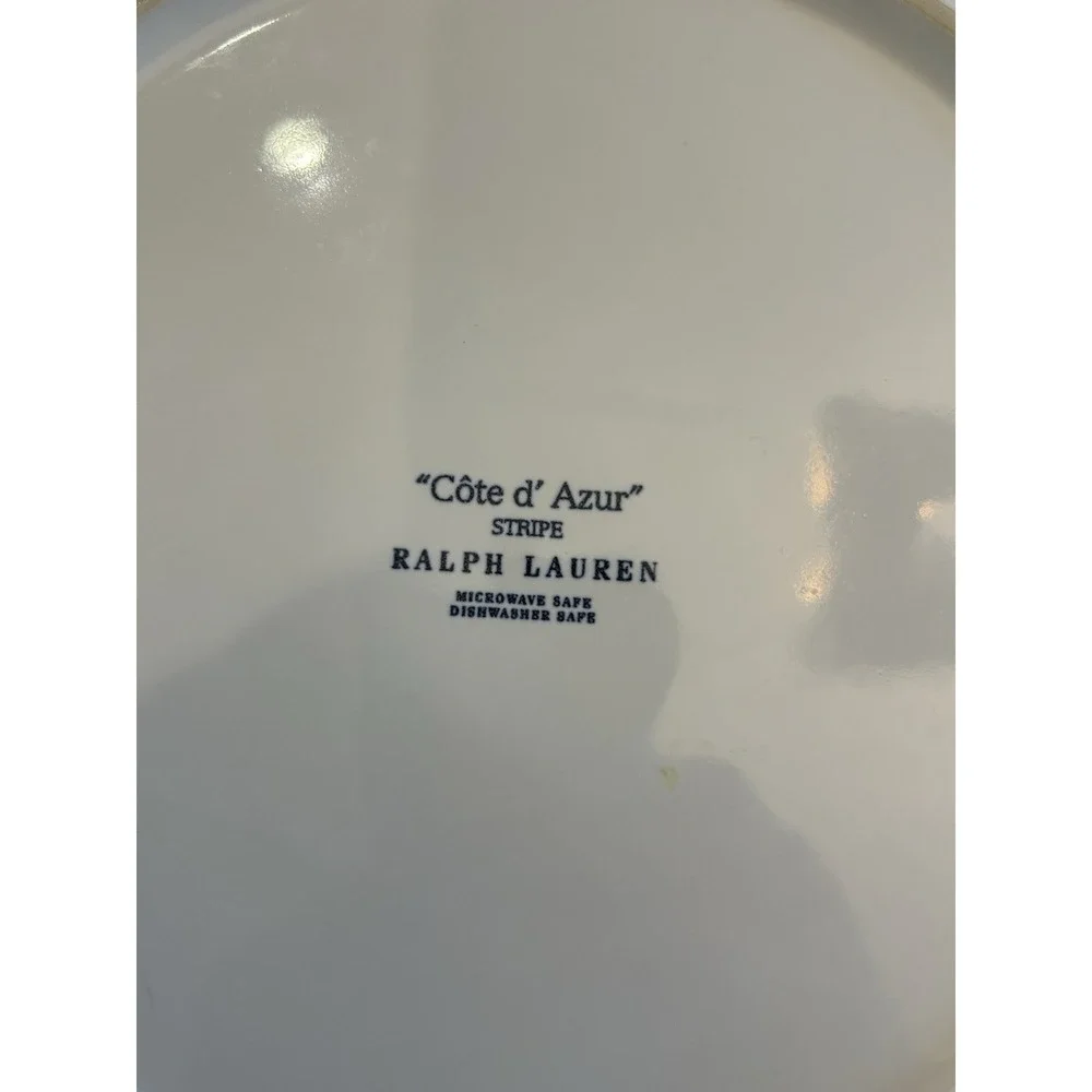 Ralph Lauren Cote d'Azur Stripe Dinner Plates Set of 4 11in Blue/White